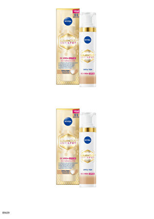 89609 NIVEA Luminous630 Leke Karşıtı CC Krem SPF30 Orta Ton 2 ADET