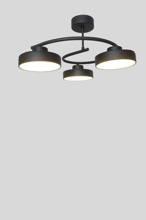 Dönence Led Siyah Renk Modern Tasarım Enerji Tasarruflu Üç Renk Işık Ledli Dekoratif Avize Salon Yemek Odası
