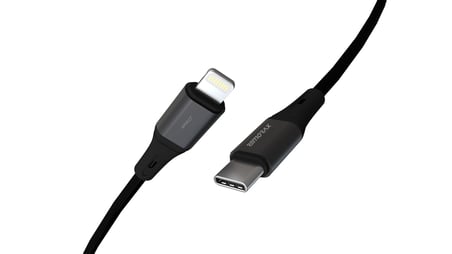 Wahoo Type C-Lightning 27Watt PD Hızlı Şarj Kablosu, Siyah/Antrasit Metal (100 CM)
