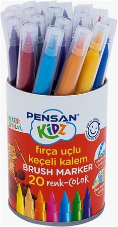 KEÇELİ KALEM 20 Lİ KIDZ FIRÇA UÇLU PE4000KÇ