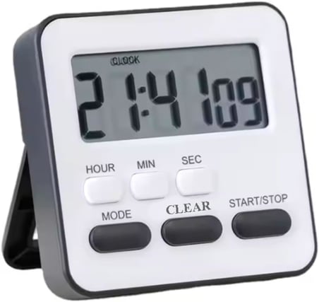 gaman Alarmlı Dijital Öğrenci Sınav Kronometresi 24 Saat Geri Sayım Cihazı Saat - Alarm/Kronometre Siyah-Beyaz