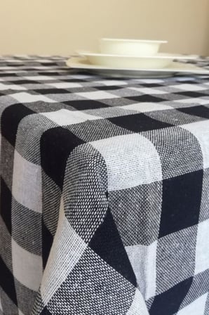 Deniz Marketim 140 X 140 cm Siyah Yerli Masa Örtüsü Sofra Bezi Piknik Örtüsü