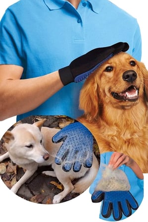 Jouis Evcil Hayvan Tüy Toplama ve Kaşıma Eldiveni, Kedi ve Köpekler İçin Nazik Masaj Etkili Tarama Aksesuarı Kedi Köpek Tüy Tarama Eldiveni Tüy Eldiveni