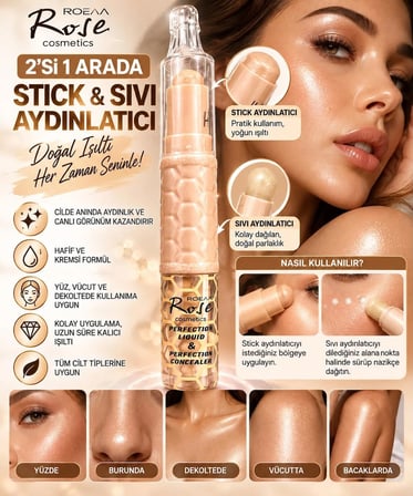 ROSE ÇİFT TARAFLI  AYDINLATICI HİGHLİGHTER