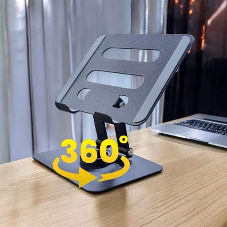 360 DERECE SONSUZ POZİSYONDA DÖNEBİLEN KATLANABİLİR METAL ALAŞIMLI YÜKSEKLİK VE AÇI AYARLI KAYDIRMAZ TELEFON VE TABLET STANDI (TABLET STANDI N03)