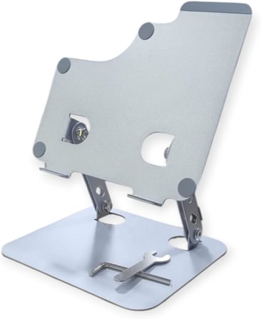 360 DERECE SONSUZ POZİSYONDA DÖNEBİLEN KATLANABİLİR METAL ALAŞIMLI YÜKSEKLİK VE AÇI AYARLI KAYDIRMAZ TELEFON VE TABLET STANDI (TABLET STANDI N03)