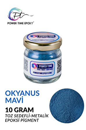 Sedefli Metalik Toz Pigment Boya / Okyanus Mavi / Epoksi Için 10 GRAM