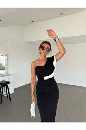 İthal dabıl kumaş volanlı elbise