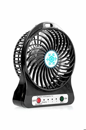 <p> Şarjlı Mini Vantilatör Masa Üstü 3 Kademeli Usb Mini Fan Siyah</p>