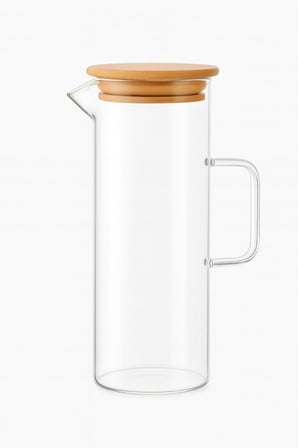 Lavino 3 Parça 400 ML Borosilikat Yağlık - Bambu Altlık Ve 2 Adet Bambu Kapaklı Cam Yağdanlık