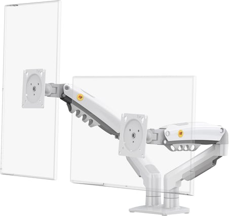 North Bayou NB F160 Ergonomic Çift Kol 2-9 kg Kapasiteli Yeni Nesil Profosyonel Monitör Standı (Beyaz)