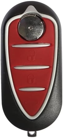 AutoHan Keys Giuletta 149 Uyumlu 3 Butonlu Anahtar Kumanda Kabı, Siyah-Kırmızı, Plastik Gövde