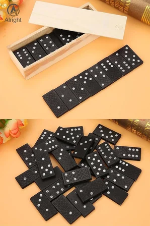 Tafce Ahşap Domino Taşları Set İstifleme Oyuncak Blokları Domino Kurulu Oyunları