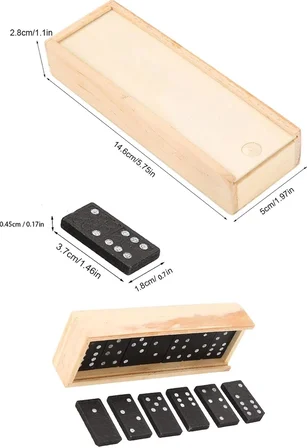 Tafce Ahşap Domino Taşları Set İstifleme Oyuncak Blokları Domino Kurulu Oyunları