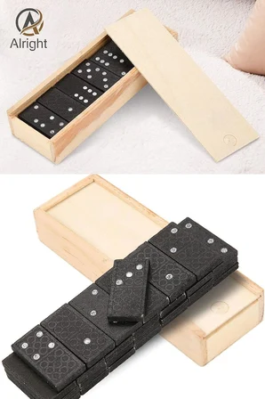 Tafce Ahşap Domino Taşları Set İstifleme Oyuncak Blokları Domino Kurulu Oyunları