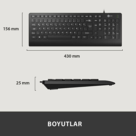 Lecoo KB103 USB Kablolu Türkçe  Q Klavye