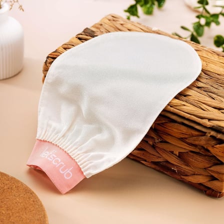 Ekru Banyo Duş Kesesi Peeling Eldiveni%100 Floş Ipek Normal Ciltler Için