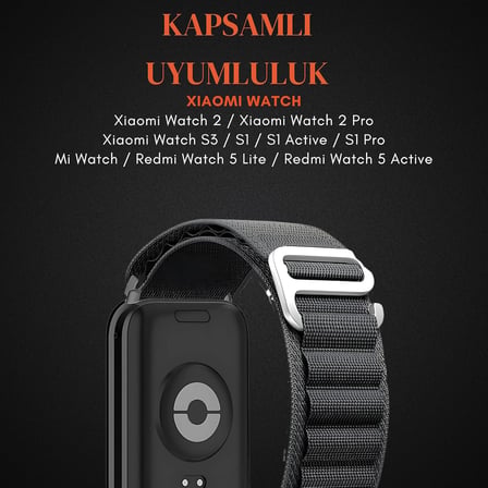 Xiaomi ile Uyumlu Alpin Loop Kumaş Kordon Redmi Watch 5 Active/Lite/Watch S4/2/2Pro/S3/S1/S1Pro/S1 Active için Terletme Yapmayan Nefes Alabilen Konforlu Spor Tasarım Kayış