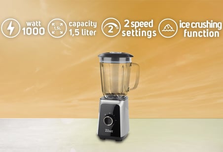 " ZLN3925 Stand Blender –Smoothie - 1.5L Cam Kase, 1000W Güç, 2 Hız Ayarı ve Pulse Fonksiyonu "