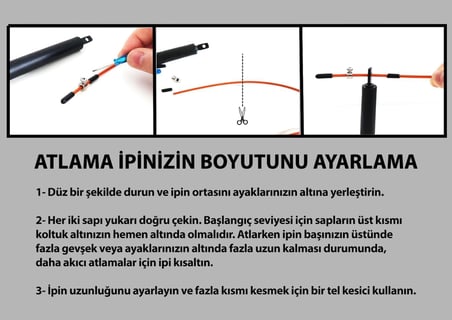 Uzunluğu Ayarlanabilir Çelik Telli Atlama İpi - Speed Rope