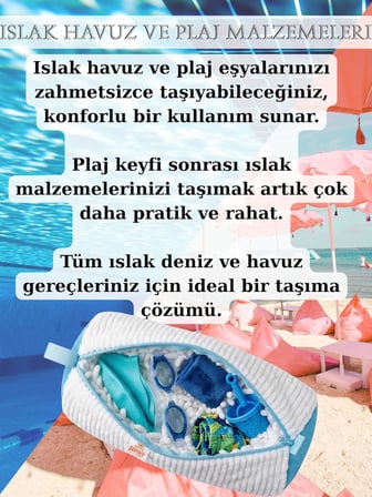 Çok Amaçlı Yıkama Çantası ve Kurutma Filesi, 2'si 1 Arada Takım, Mavi, XL Boyut