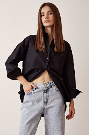 Basic Boyfriend Siyah Gömlek