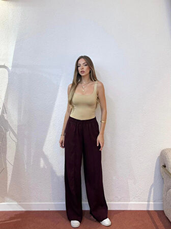 Geniş Paça Yüksek Bel Pantolon