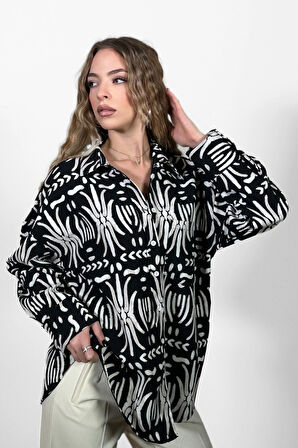 Krep Kontrast Gömlek