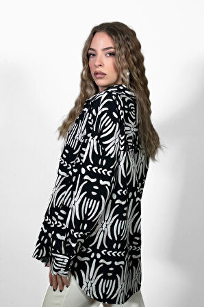 Krep Kontrast Gömlek