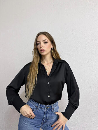 İnce Saten Gömlek