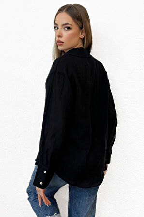 Kabartma Çizgili Saten Gömlek