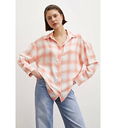 Ekoseli Oversize Gömlek