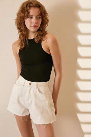 Bisiklet Yaka Kolsuz Bluz