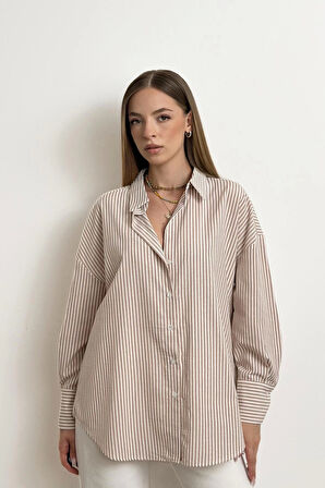 Kahverengi Çizgili Gömlek