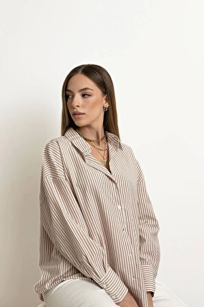 Kahverengi Çizgili Gömlek