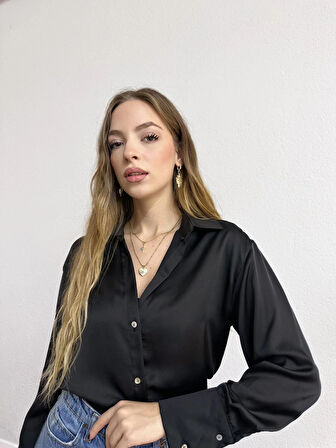 İnce Saten Gömlek