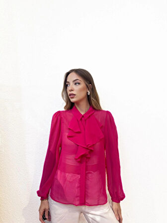 Fırfırlı Volanlı Gömlek