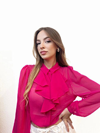 Fırfırlı Volanlı Gömlek