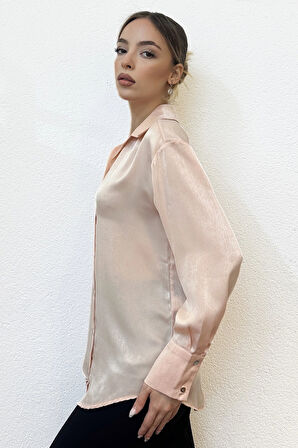 Basic Saten Pudra Gömlek