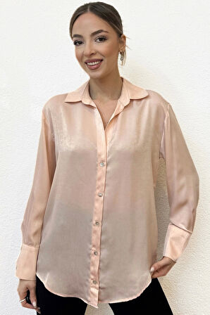 Basic Saten Pudra Gömlek