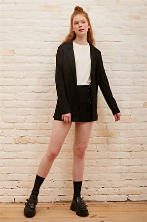 Çift Cepli Önü Açık Blazer Ceket