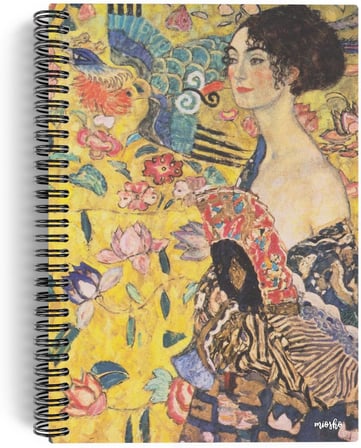 Gustav Klimt/Lady with a Fan,1917-18 | Spiralli Defter 15 | A5 | Çizgisiz | 100 Sayfa | Sanat