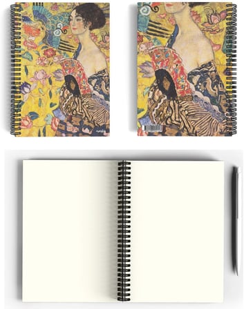 Gustav Klimt/Lady with a Fan,1917-18 | Spiralli Defter 15 | A5 | Çizgisiz | 100 Sayfa | Sanat