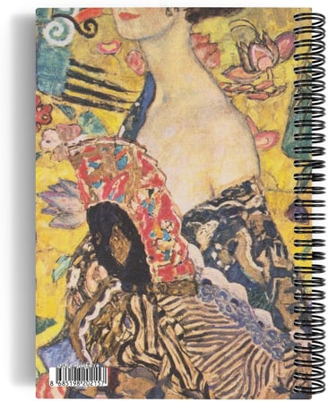 Gustav Klimt/Lady with a Fan,1917-18 | Spiralli Defter 15 | A5 | Çizgisiz | 100 Sayfa | Sanat