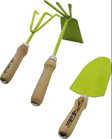 3'lü Bahçe Seti, Kürek, Tırmık, Çapa Seti, Ahşap Sap, Dayanıklı Çelik Başlık, Ergonomik Tasarım, El Dostu, Bahçıvan Alet Takımı, Balkon, Saksı, Ev Bahçesi İçin, Hobi Seti, EBS003