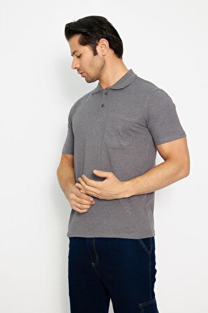 Orange Safety Koyu Gri Kısa Kol Polo Yaka T-Shirt