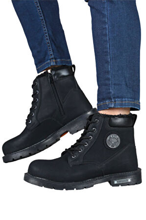 Motorcu Postal Erkek Bot SİYAH