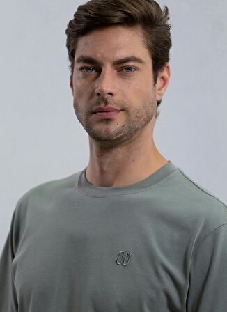 Duno Bisiklet Yaka Düz Haki Erkek T-Shirt ROX AVIANO