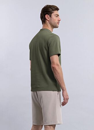 Duno Bisiklet Yaka Düz Haki Erkek T-Shirt BETA LISS/MIRTO