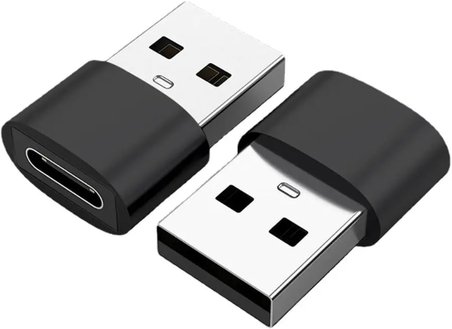 USB to Type-C Çevirici Adaptör | USB Girişli Cihazlardan Type-C Kablo Kullanımı için Tak-Çalıştır Dönüştürücü Siyah